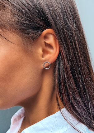 Сережки без вставок Срібло 925° (родій) 070210