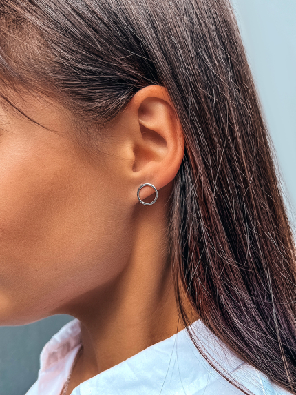 Сережки без вставок Срібло 925° (родій) 070210