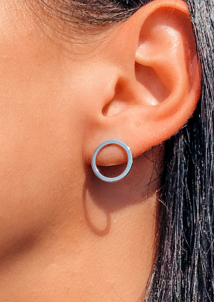 Сережки без вставок Срібло 925° (родій) 071450