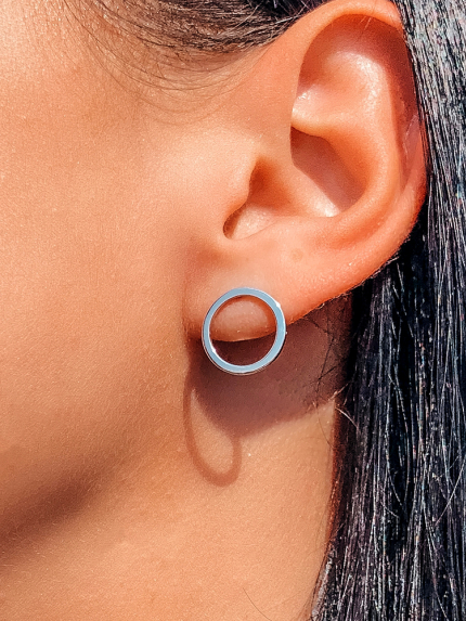 Сережки без вставок Срібло 925° (родій) 071450