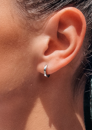 Сережки без вставок Срібло 925° (родій) 20197