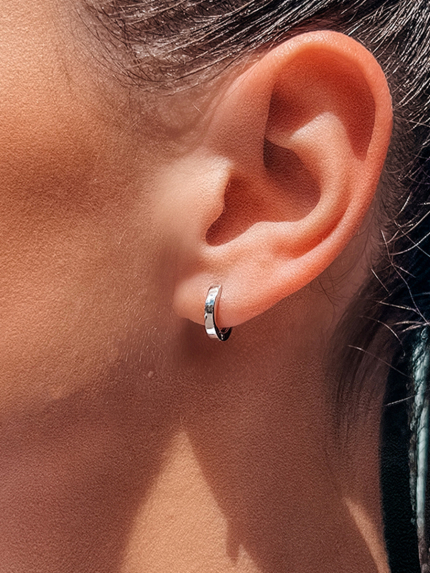 Сережки без вставок Срібло 925° (родій) 20197