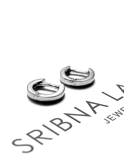 Сережки без вставок Срібло 925° (родій) 20197