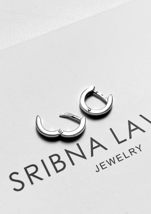 Сережки без вставок Срібло 925° (родій) 20197