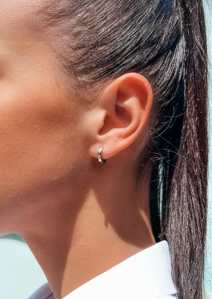 Сережки без вставок Срібло 925° (родій) 20197