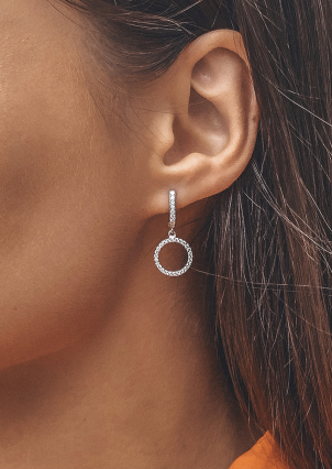 Сережки фіаніт Срібло 925° (родій) 52008