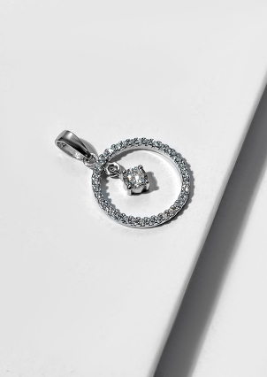 Підвіс фіаніт Срібло 925° (родій) 30040