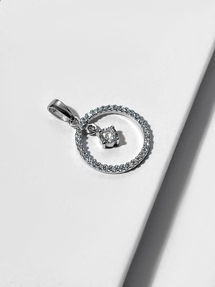 Підвіс фіаніт Срібло 925° (родій) 30040