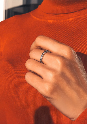 Ring without inserts Silver 925° (oxidized) 8021