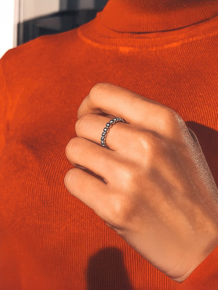 Ring without inserts Silver 925° (oxidized) 8021