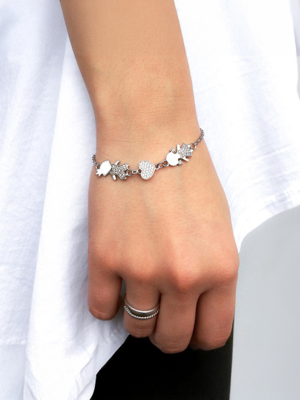 Браслет фіаніт Срібло 925° (родій) 75081