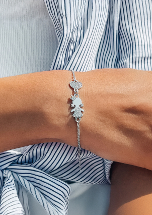 Браслет фіаніт Срібло 925° (родій) 75135