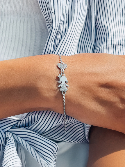 Браслет фіаніт Срібло 925° (родій) 75135