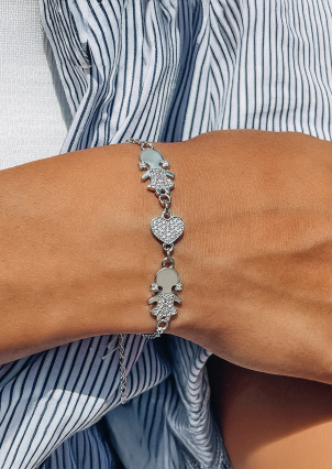 Браслет фіаніт Срібло 925° (родій) 75092