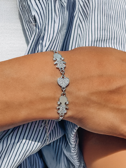 Браслет фіаніт Срібло 925° (родій) 75092