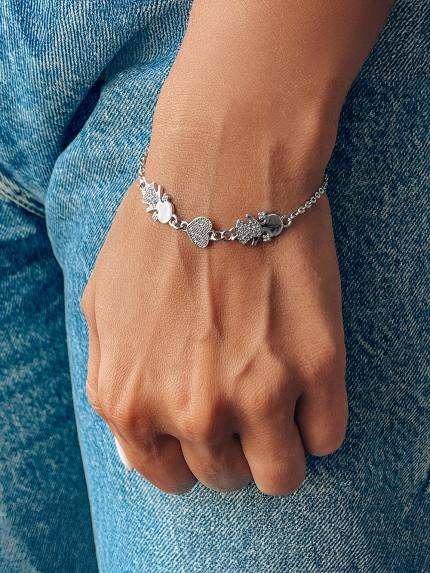 Браслет фіаніт Срібло 925° (родій) 75092