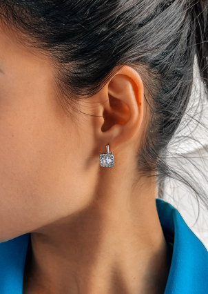 Сережки фіаніт Срібло 925° (родій) 82088