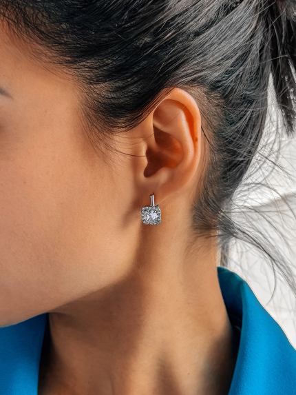 Сережки фіаніт Срібло 925° (родій) 82088