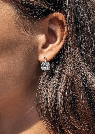 Сережки фіаніт Срібло 925° (родій) 82088