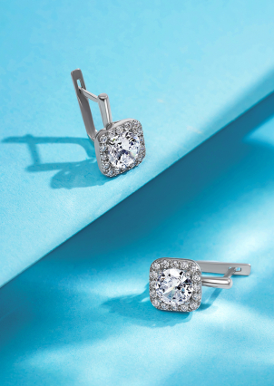 Сережки фіаніт Срібло 925° (родій) 82088