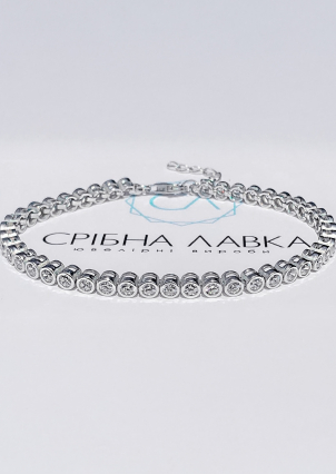 Браслет фіаніт Срібло 925° (родій) 813б