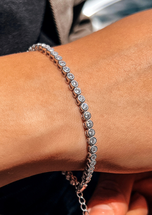 Браслет фіаніт Срібло 925° (родій) 813б