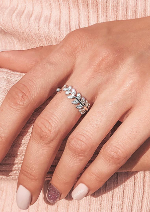 Каблучка фіаніт Срібло 925° (родій) к2ф/289