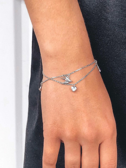 Браслет фіаніт Срібло 925° (родій) бк2ф/2045