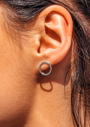 Сережки без вставок Срібло 925° (родій) 071410