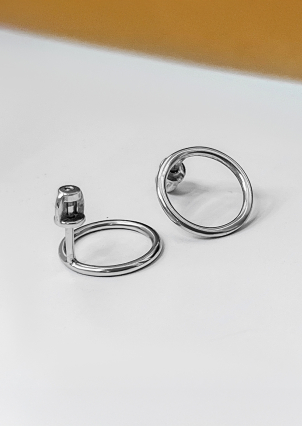 Сережки без вставок Срібло 925° (родій) 070250