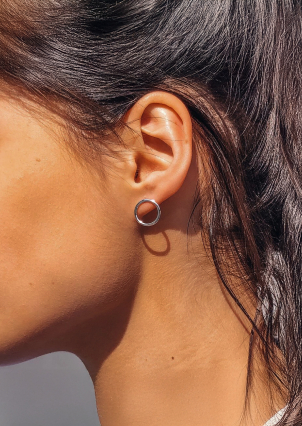 Сережки без вставок Срібло 925° (родій) 070250