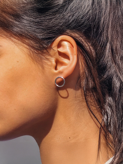 Earrings without inserts Silver 925° (rhodium) 070250