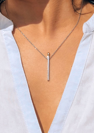 Кольє без вставок Срібло 925° (родій) GH2122