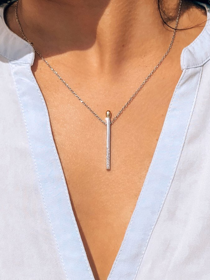 Кольє без вставок Срібло 925° (родій) GH2122