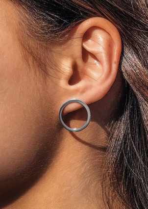 Сережки без вставок Срібло 925° (родій) 071455