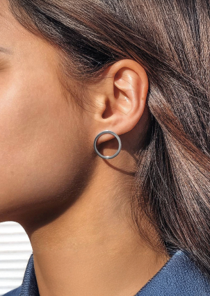 Сережки без вставок Срібло 925° (родій) 071455