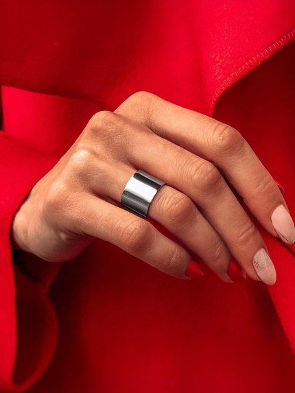 Каблучка без вставок Срібло 925° (родій) S0001р