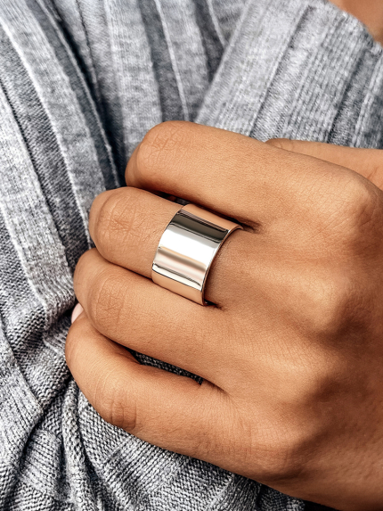 Каблучка без вставок Срібло 925° (родій) S0001р