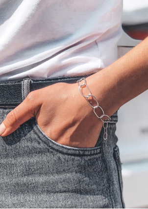 Браслет без вставок Срібло 925° (родій) B0001