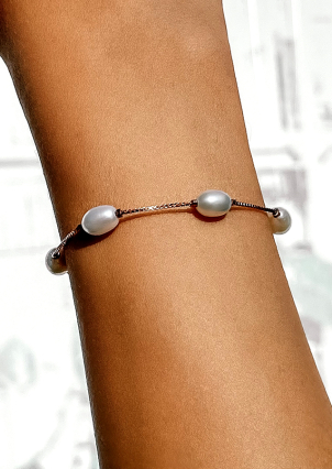 Браслет перлина Срібло 925° (позолота) б3ж/452