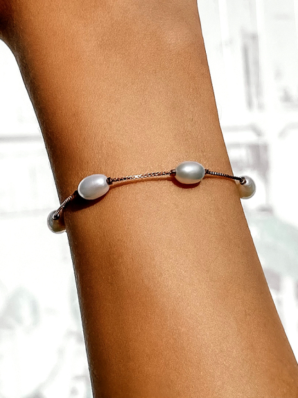Pearl bracelet Silver 925° (gold-plated) b3zh/452