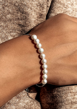 Браслет перлина Срібло 925° (родій) б2ж/801