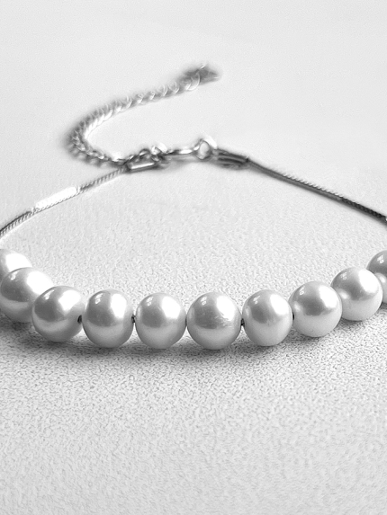 Браслет перлина Срібло 925° (родій) б2ж/801
