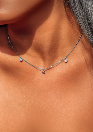 Кольє фіаніт Срібло 925° (родій) клк2ф/1112