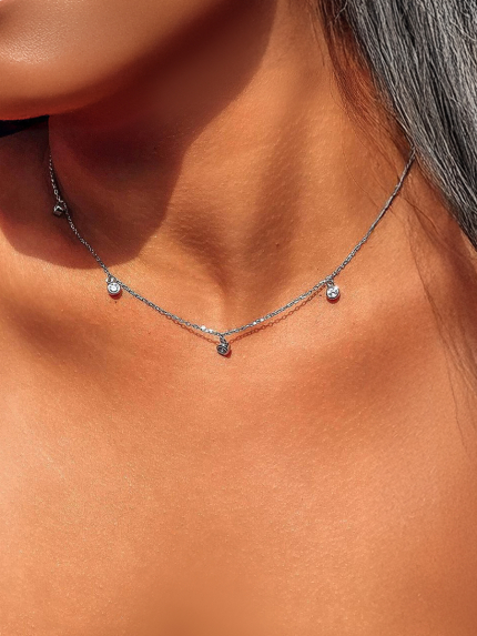 Naszyjnik cyjanitowy Srebro 925° (rod) klk2f/1112