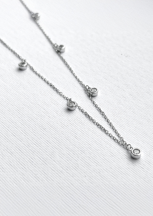 Кольє фіаніт Срібло 925° (родій) клк2ф/1112