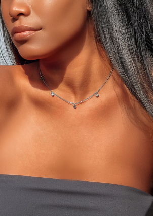 Кольє фіаніт Срібло 925° (родій) клк2ф/1112