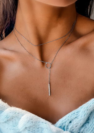 Кольє без вставок Срібло 925° (родій) кл2/803 85