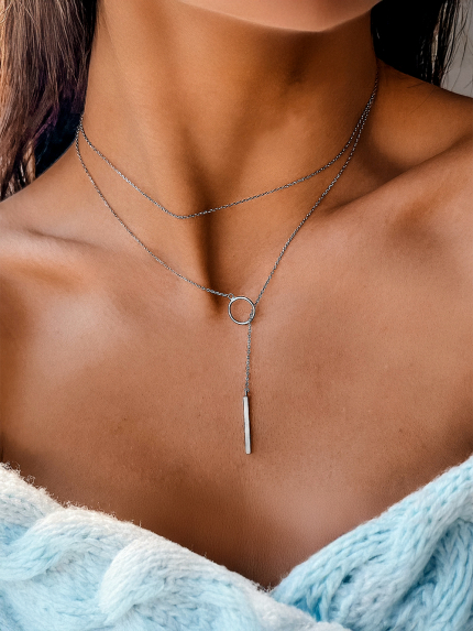 Кольє без вставок Срібло 925° (родій) кл2/803 85