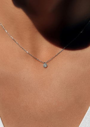 Кольє фіаніт Срібло 925° (родій) кл2ф/1008